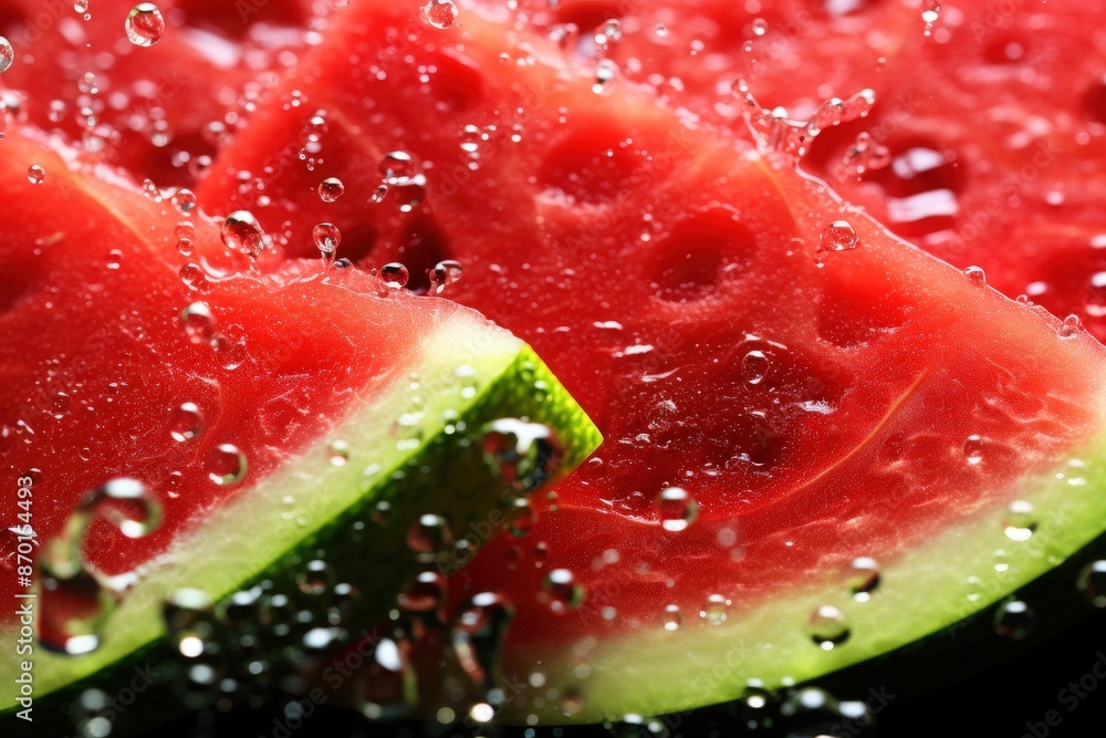 Watermelon Slices with Water Droplets Watermelon Slices with Water Droplets
