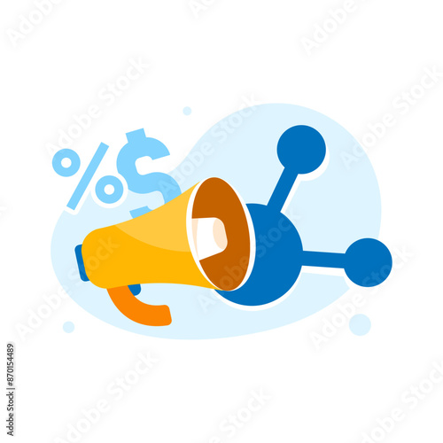 share, earn commissions for affiliate marketing concept illustration flat design. simple modern graphic element for ui, infographic, icon