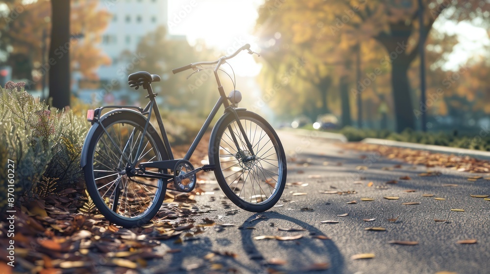 Fototapeta premium A Bicycle Parked on a Fall Day