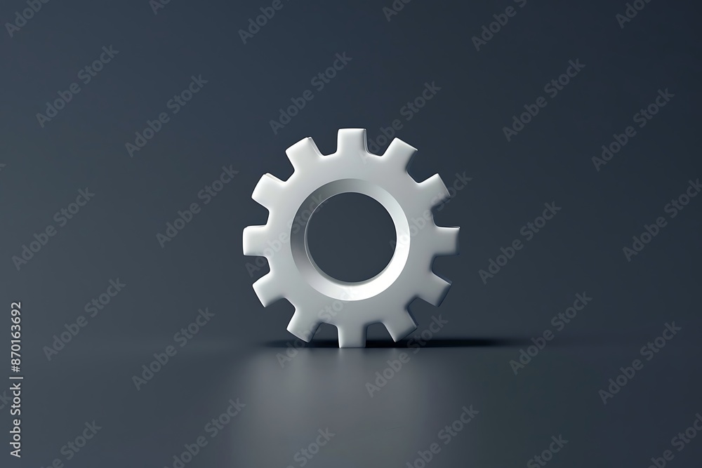 White gear wheel on gray background. 3D rendering. White gear wheel on gray background. 3D rendering.