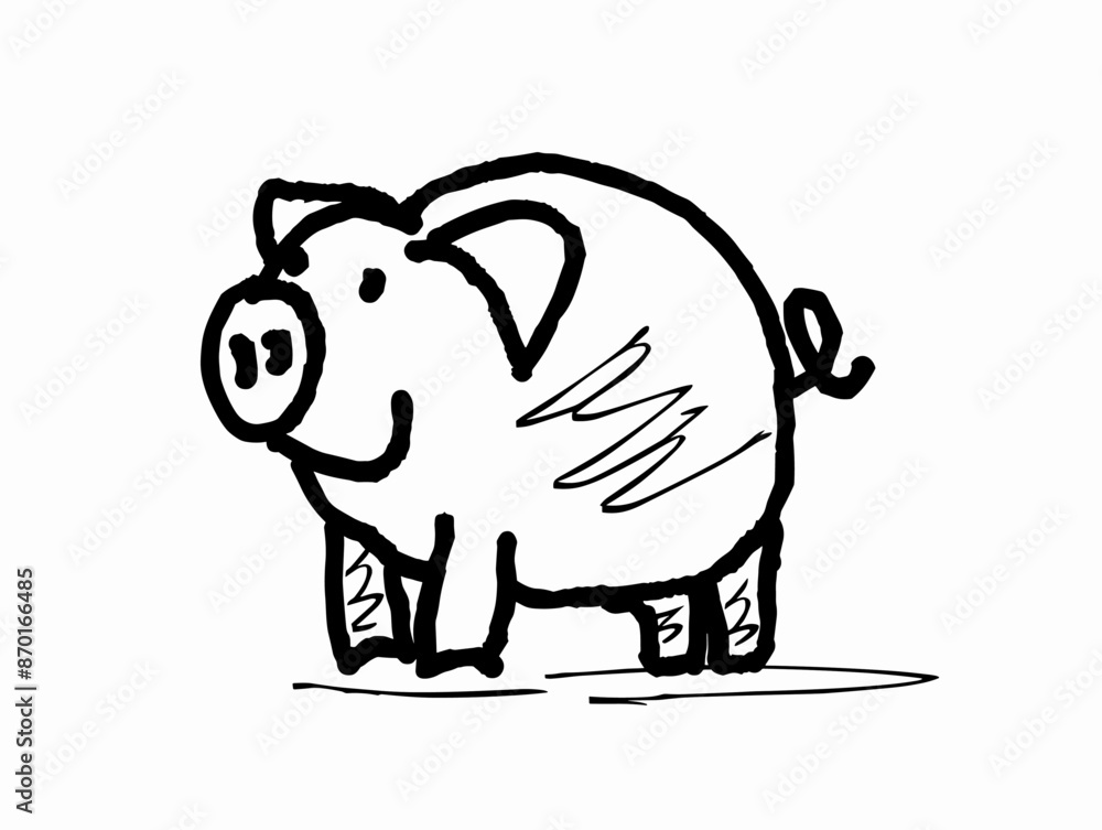 Piggy Bank: A Minimalist Homage to the Classic Symbol of Saving Piggy Bank: A Minimalist Homage to the Classic Symbol of Saving