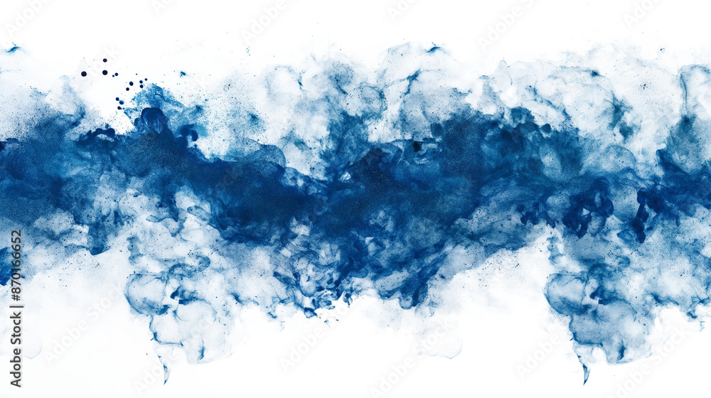 A blue line of paint with a white background A blue line of paint with a white background