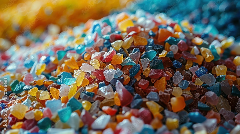 Environmental Impact: Microplastics Pile Close-Up Environmental Impact: Microplastics Pile Close-Up