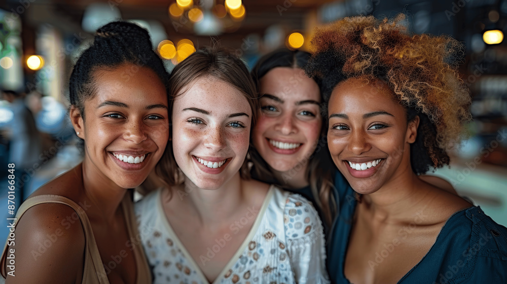 Fototapeta premium Celebrating International Women's Day with Diverse Female Educators Promoting DEI and Empowering Women in the Workplace