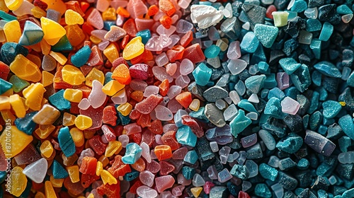 Contaminated Food Symbol: Close-Up of Microplastics