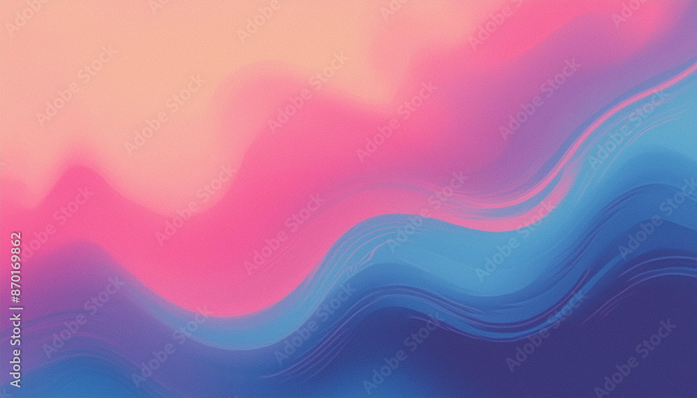 Fototapeta premium ピンクとブルーの波のような抽象的背景