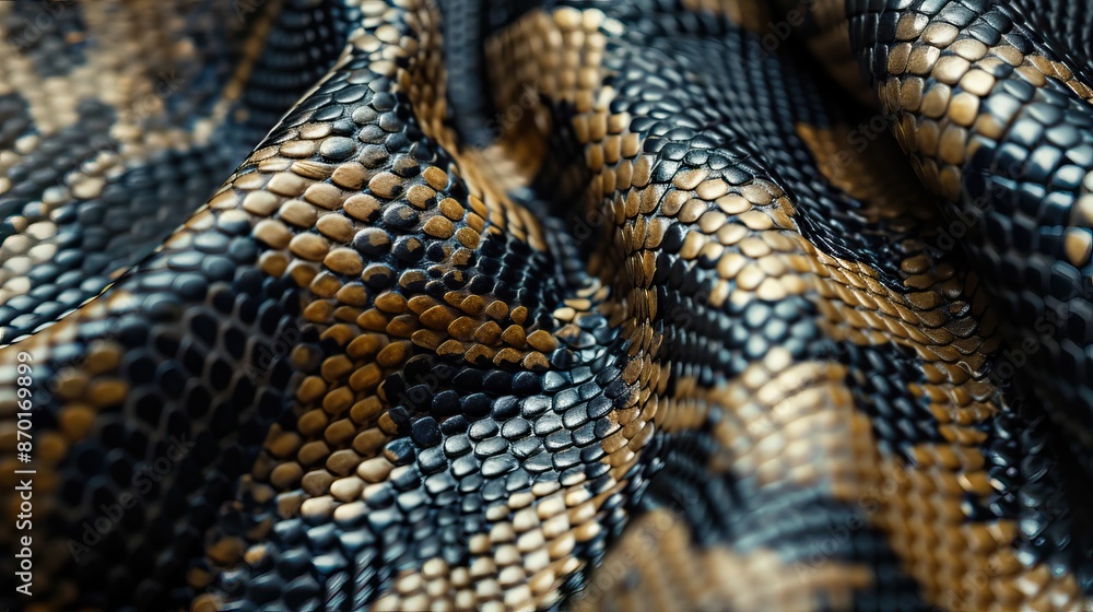 Detailed view of snake skin patterns emphasizing the unique texture and natural design of reptilian scales Detailed view of snake skin patterns emphasizing the unique texture and natural design of reptilian scales