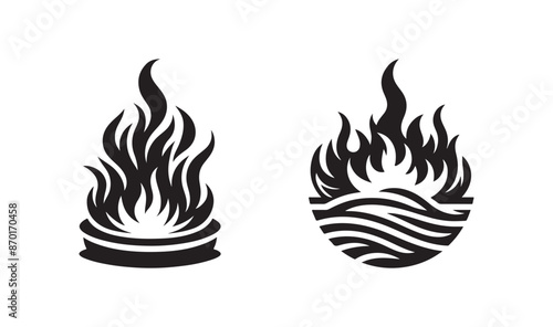 Fire vector silhouette illustration.