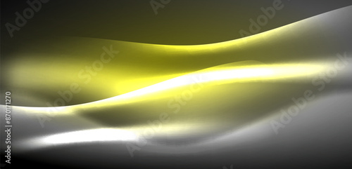Neon-lit waves surge across background, mesmerizing dance of luminescence and motion. Dynamic backdrop captures essence of energy and modern aesthetics