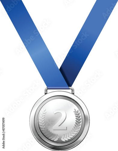 Second place award with blue ribbon