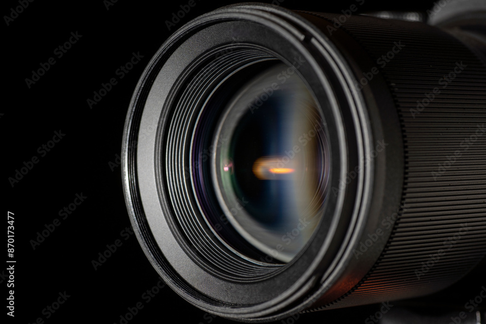 Closeup view of camera lens aperture Closeup view of camera lens aperture