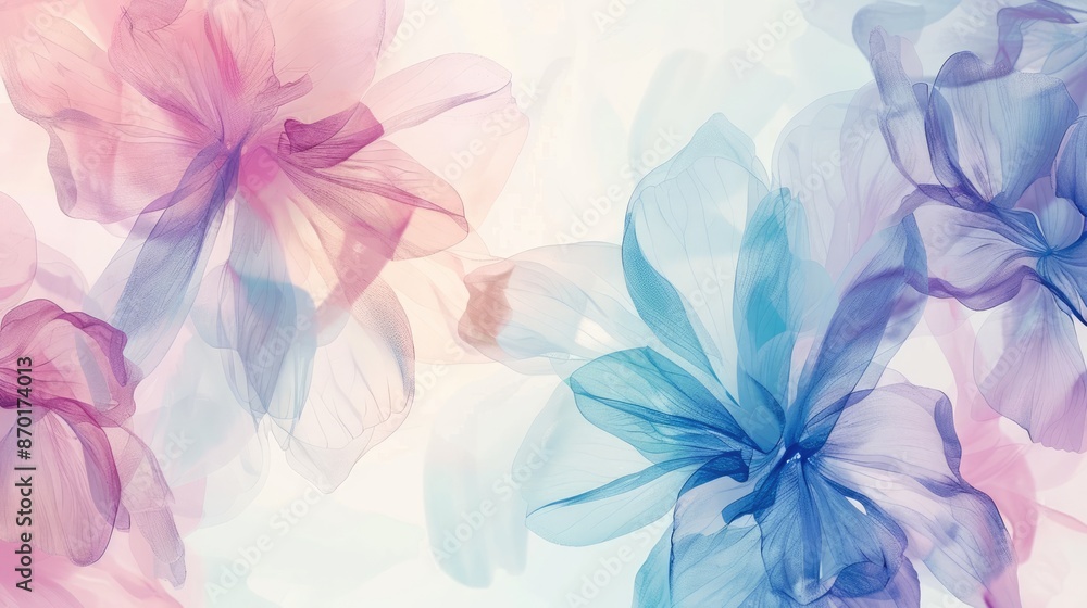 Abstract Floral Background with Translucent Petals Abstract Floral Background with Translucent Petals