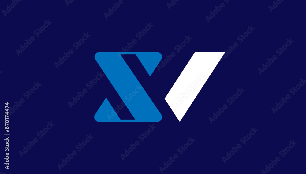 connected letter sv, 8v logo design connected letter sv, 8v logo design