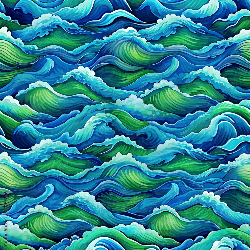 Ocean Waves Pattern Seamless Wallpaper Background. Perfect for: Beach-themed designs, summer, serenity, ocean, vacation Ocean Waves Pattern Seamless Wallpaper Background. Perfect for: Beach-themed designs, summer, serenity, ocean, vacation