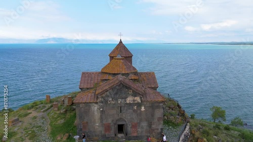 Hayravank Monastery located in Gegharkunik region. Taken with a drone. photo