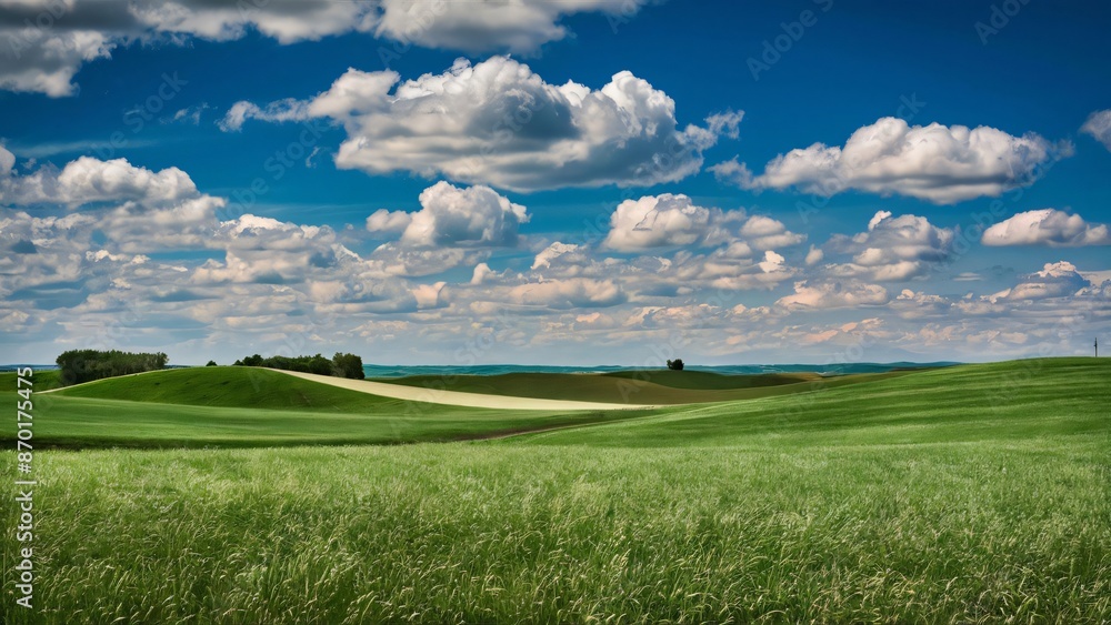 Fototapeta premium russia summer landscape - green fileds