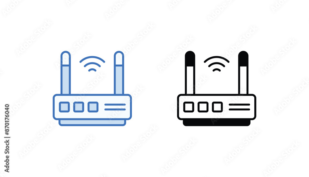 Wireless Router icon design with white background stock illustration Wireless Router icon design with white background stock illustration