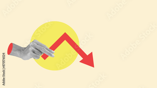 Wallpaper Mural The human hand holds a decreased arrow Torontodigital.ca