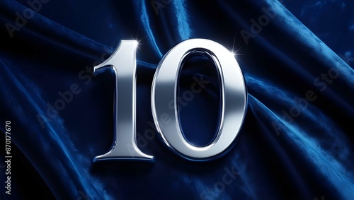 3d render of a symbol made of silver metallic number100, Number 10, Number 1M, dark blue-black background.