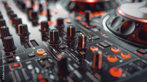 Close-up View of Modern DJ Setup with Controller and Mixer © didiksaputra