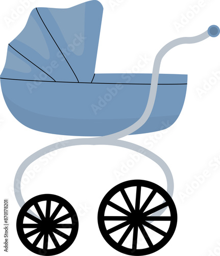 Cute baby stroller illustration 