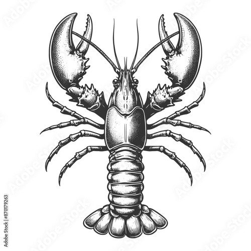 Lobster hand drawing sketch style vector photo