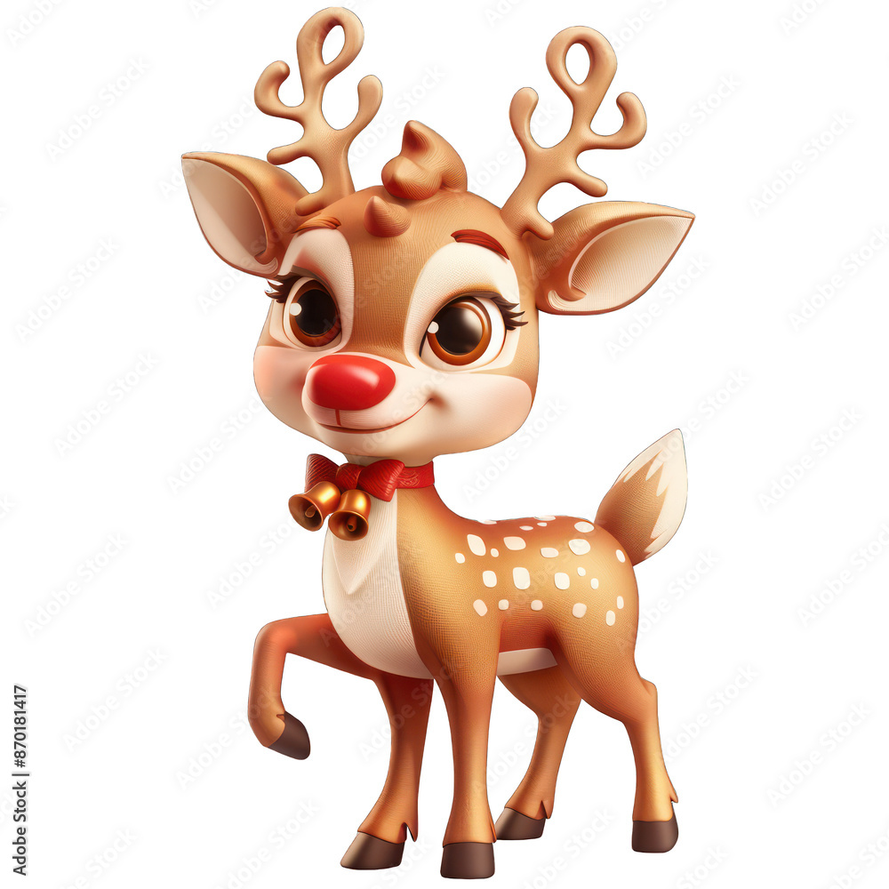 reindeer with christmas tree isolated on a White Background reindeer with christmas tree isolated on a White Background