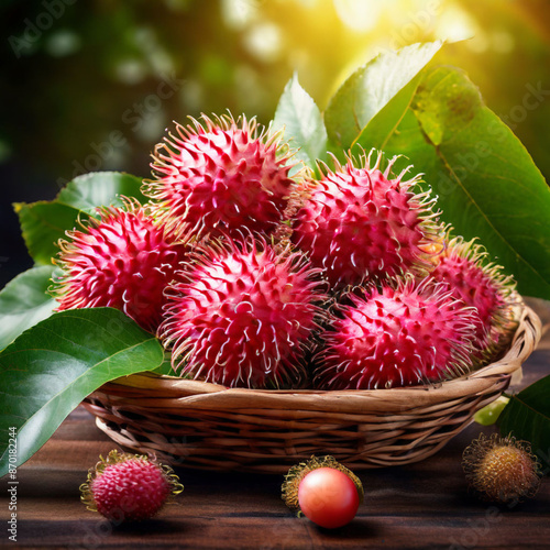 rambutan in basket