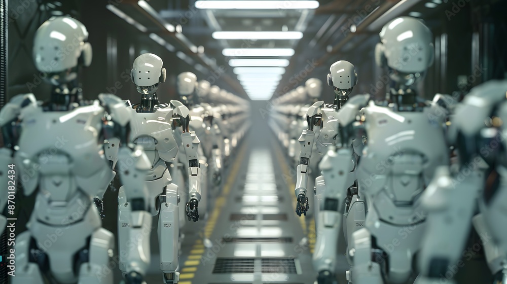 Fototapeta premium Advanced robotics in a manufacturing facility.