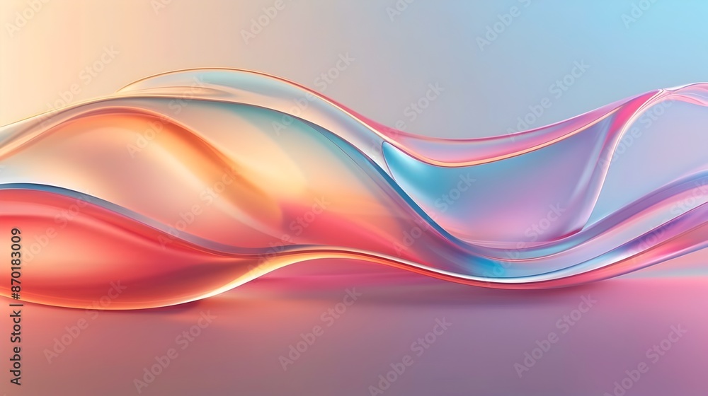 Mesmerizing Fluid Waves of Vibrant Digital Art Backdrop