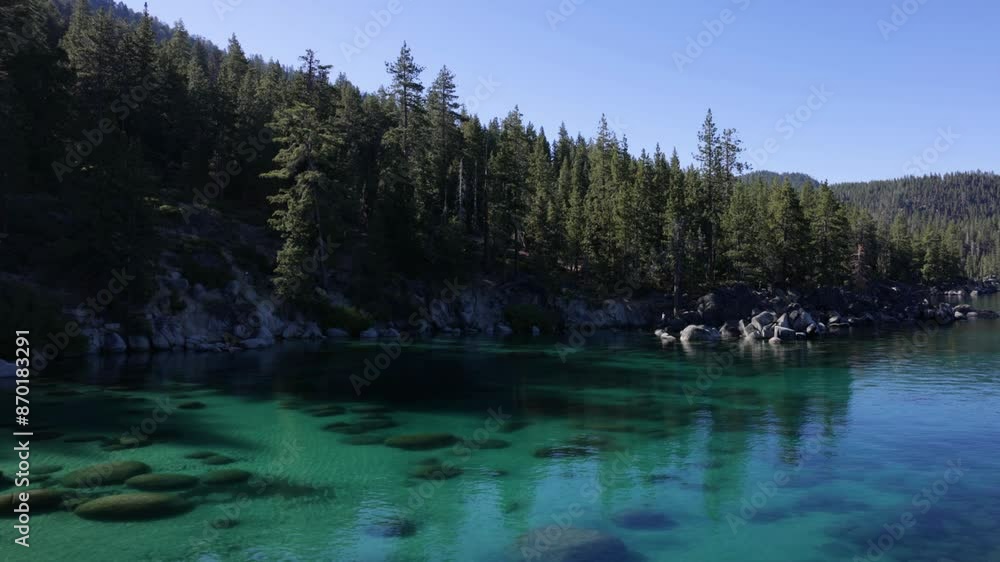 4K Video of Secret Cove Lake Tahoe in Nevada Northern California Teal Blue Water 4K Video of Secret Cove Lake Tahoe in Nevada Northern California Teal Blue Water
