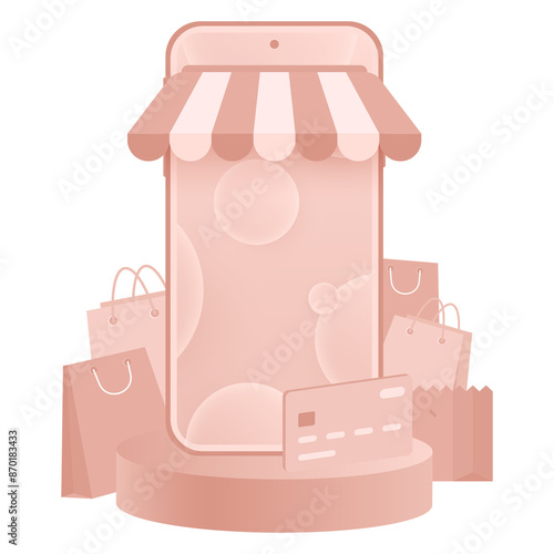 Online shopping concept, templates for online marketing and shopping. Flat design of online shopping with campaign, discount, promo, and sales. Digital marketing for web design, banner, landing page.