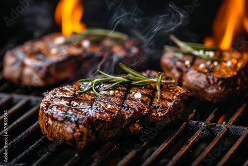 Delicious beef steak on the grill, Food Photography