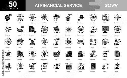 AI Financial Services icon set