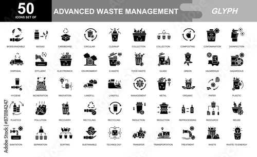 Advanced Waste Management icon set