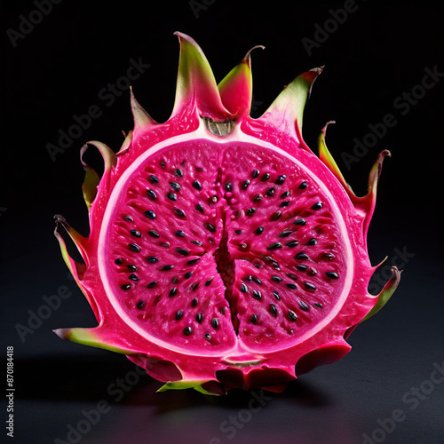 dragon fruit isolated on black