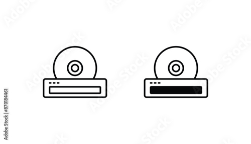 Disc Drive icon design with white background stock illustration