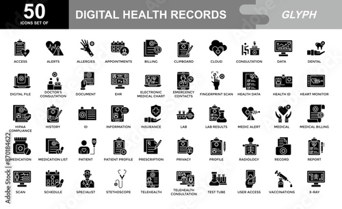 Digital Health icon set