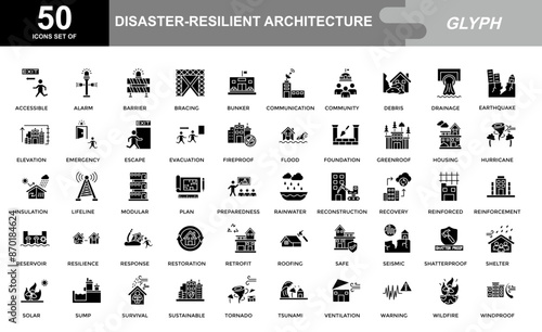 Disaster-Resilient icon set