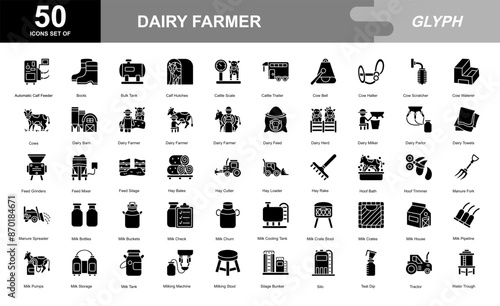 Dairy Farmer icon set