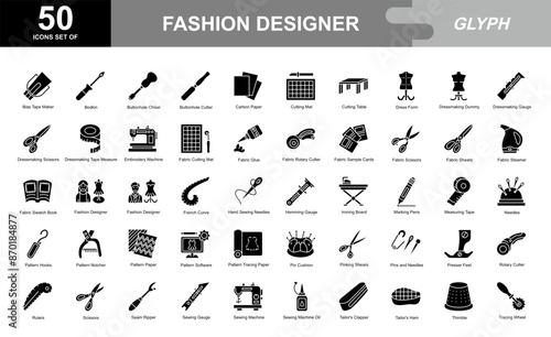 Fashion Designer icon set