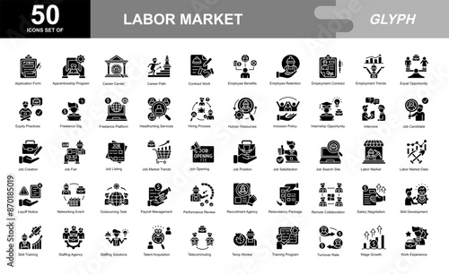 Labor Market icon set