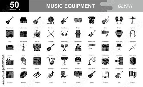 Music equipment icon set