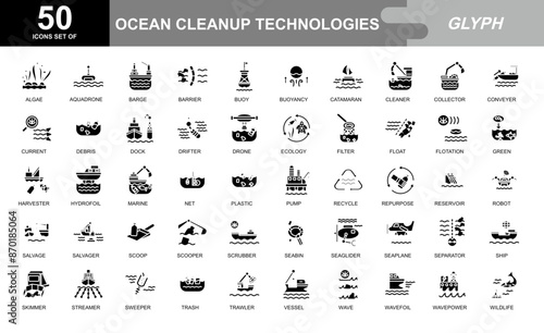 Ocean Cleanup icon set