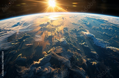 Stunning View of Earth From Space With Rising Sun