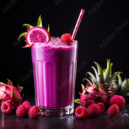 strawberry smoothie with kiwi and strawberry