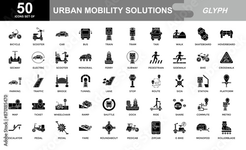 Urban Mobility Solutions icon set