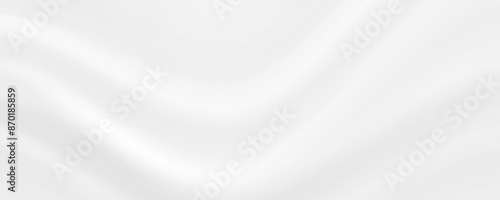 Smooth grey wave background. Subtle silver curve lines texture. Abstract gray template wallpaper for graphic design, medical, tech, cosmetic, poster, flyer, brochure. Vector wide gris pattern