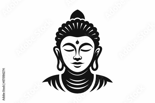 black and white buddha silhouette, buddha vector illustration, Lotus silhouette, Buddhism Lotus position silhouette isolated vector Illustration, png, buddha  icon	