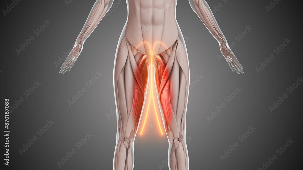 Fotografie Animation of the inner thigh muscles